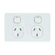Clipsal Classic C2000 Series Double Powerpoint Classic Double Pole White - C2025D-WE