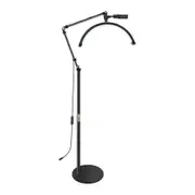 Tricolor Eyelash Led Light Half Moon Lamp For Lash Extension Tattoo Beauty Salon Adjusted Black