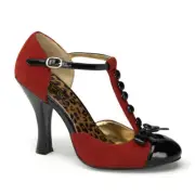 SMITTEN-10 - Red M. Suede-Blk Pat