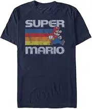 [Nintendo] Men's Super Mario Running Retro Stripe T-Shirt
