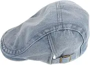 [BESTYASH] Stylish Denim Beret Hat Unisex Cowboy Hat Washed Denim Beret Vintage Look for Women's Fashion and Occasions