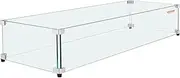 VEVOR Glass Wind Guard for Rectangular Fire Pit Table 748 x 340 x 165 mm, 8mm Thick and Sturdy Tempered Glass Panel with Hard Aluminum Corner Bracket & Rubber Feet, Easy to Assemble