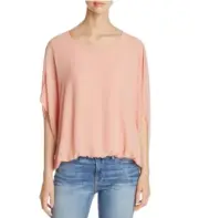 Vince Camuto Women's Chiffon Scoop Neck Blouse Coral Dusk, Small