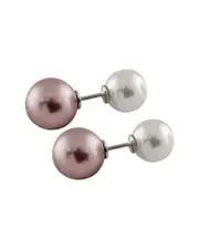 Splendid Pearls Silver 8-12mm Shell Pearl Earrings