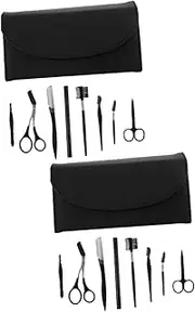 TOVINANNA Sets Eyebrow Grooming Kit Complete Set Razor Comb Scissor Tweezers Made of Stainless Steel Travel Size Pcs
