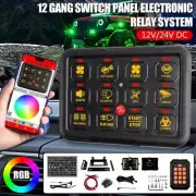 RGB 12 -Gang Switch Panel bluetooth APP+Remote Control System For JEEP ATV UTV