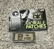 VELCRO BRAND Fastener Morale Patch Blood Type B+ POS Multitan 1x2"