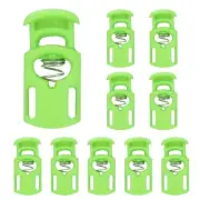 10pcs Spring Cord Locks Plastic Toggle Stopper Cord Stops Fastener, Green