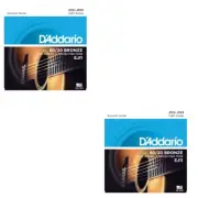 D'Addario Guitar Strings - 2-Pack - Acoustic - EJ11 Light 12-53 80/20 Bronze