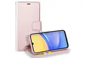 For Samsung Galaxy A15 5G Case, Hanman Wallet Leather Flip Magnetic Stand Case Cover (Rose Gold)