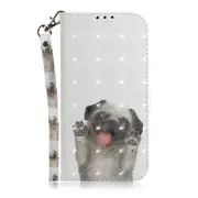 3D Painting Pattern Coloured Drawing Horizontal Flip Leather Case with Holder & Card Slots & Wallet For Nokia 3.1 Plus(Pug)