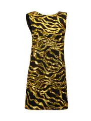 Black with Gold Sequins Detail Mini Dress