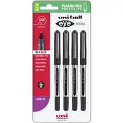 Uni-Ball Eye Micro Rollerball Pens Black 4 Pack