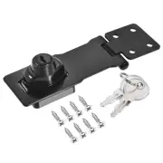 4 Inch Keyed Alike Hasp Lock Zinc Alloy Twist Knob Locking, Black