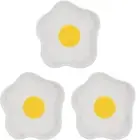 3Pcs Poached Egg Ceramic Plates, Small Food Serving Tray, White Dish