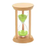 1Pcs 20 Minutes Sand Timer, Wooden Sand Watch for Home, Green