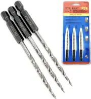 3 Pc #6 (9/64") Replacement Tapered Countersink Drill Bit Set All Same Size C...