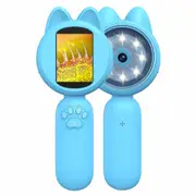 Portable Microscope for Kids 2 Inches LCD Screen with 8 LED Lights,Learning and Education Toys Miniscope Geology-Blue