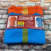 Coleman 2 Pk Adult Rugged Workwear Tee Extra Large Pocket Orange Blue Shrit Mens