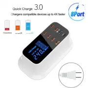 5V 8A Multi-Ports USB Adapter Wall Charger Smart LED Display Charging Station