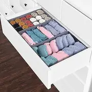 [LAJIAKE] Set of 9 Drawer Organiser Clothes for Malm Chest of Drawers Foldable Washable Storage Box for Socks, Bra, Underwear