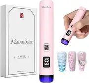 Melodysusie Handheld UV Light for Gel Nails, ART01R Cordless Gel X Nail Lamp Rechargeable with LCD Display, Eye Protection Cover Flash Cure Nail Dryer for Rhinestone Glue Decoration DIY at Home