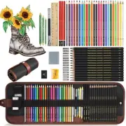 Sketching Drawing Art Pencil Kit-50 Piece Set with 24 Color Pencils for Adult...