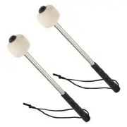 2 Pcs 12.5Inch Bass Steel Drum Mallets,Wool Felt Drum Sticks with Stainless6259