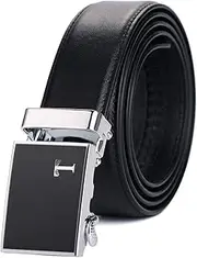 [Tonywell] Belts For Men Genuine Leather Ratchet Belt Automatic Buckle, In a Gift Box
