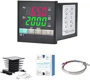 PID Temperature Controller Kit 100-240 VAC Voltage with 40DA Solid State Relay，K Type Thermocouple Probe and Heat Sink