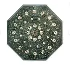 18'' Green Marble Table Top Dining Corner Inlay Lapis pietra dura decor C5