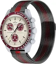 [Laband] Metal Milanese Strap Compatible with Omega X Swatch Moonswatch Speedmaster Women Men, Adjustable Magnetic Stainless Steel Mesh Band for Swatch Omega Speedmaster 20mm Watch