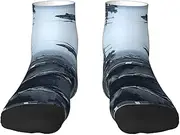 [JBYJBX] Aircraft Carrier Print Adult Socks Womens Mens Workout Thermal Cozy All-Season Gift Holiday Articles Use, 1 Black, One Size