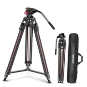79"/2m Video Camera Tripod with Fluid Head, One Step Quick Release Aluminum