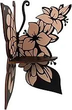 HOLIDYOYO Butterfly Corner Shelf Floating Candle Holder Wooden Wall Decor Storage Rack Bedroom Kitchen Bathroom Decor