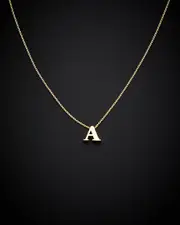 14K Italian Gold Initial Necklace (A-Z)
