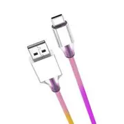 LASER USB C Nylon Braided Charging Cable Rainbow 1M - IR-RNBWUSBC
