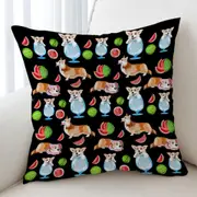 Funny and Cute Corgi Dog Scenes Cushion Cover