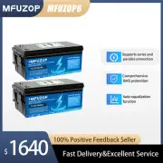 2 PCS 12V 300AH Lithium Iron Phosphate Battery LiFePO4 Deep Cycle Rechargeable