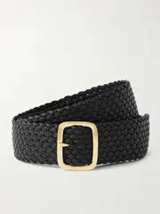 [Anderson's] Anderson's - Woven Leather Belt - Black - 90 90 Black