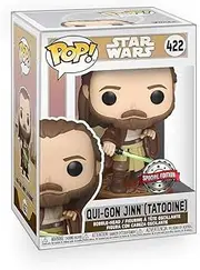 [Epic Collectibles] Pop Star Wars - Qui-Gon Jinn (Tatooine) Limited Edition Exclusive Vinyl Figure Collectibles Bundle with Compatible Funko Box Protector