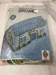 Erica Wilson Salt Box Doorstop Crewel Kit Columbia Minerva Vintage 1975