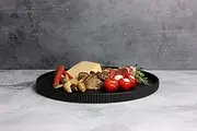 GABEL & TELLER Round Platter, Matte Black, 33 cm