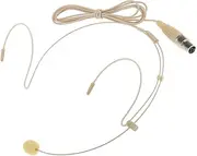 MagiDeal Xlr-3Pin / / 3.5mm Double Ear Hook Condenser Microphone Head-mounted Mic Beige Color, Beige, 4Pin