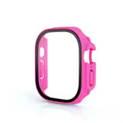 Nevenka Screen Protector Case with Tempered Glass Film For Apple iWatch 8 Ultra -RoseRed