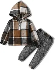 [Kucnuzki] Baby Toddler Boy Clothes Fall Winter Outfits Long Sleeve Shirt Sweatshirt + Long Pants Kids Little Boy Clothing