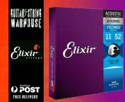 Elixir 11025 11-52 80/20 Polyweb Acoustic Guitar Strings