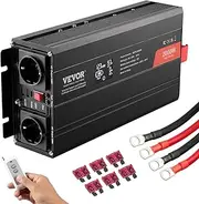 VEVOR Pure Sine Wave Inverter, 2000 Watt, Power Inverter with 2 AC Outlets 2 USB Port 1 Type-C Port, LCD Display and Remote Controller for Medium-Sized Household Equipment, CE FCC