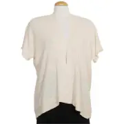 EILEEN FISHER Alabaster Light Organic Linen Angled Front Cardigan XL