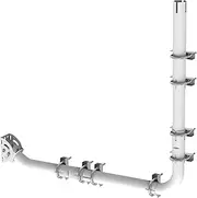 Antenna Mount for Long Eave - Long Wall Mast Pole Mounting Bracket with 90 Degree Elbows, Adjustable Extend Pipes, Link Adapters, U-Blot & Screws, for Outdoor TV Antenna and More